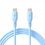 Akyga AK-USB-68 USB kabelis USB-C (m) / USB-C (m), USB 2.0, 60W, 1 m, zils, silikona