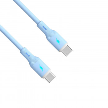 Akyga AK-USB-68 USB kabelis USB-C (m) / USB-C (m), USB 2.0, 60W, 1 m, zils, silikona