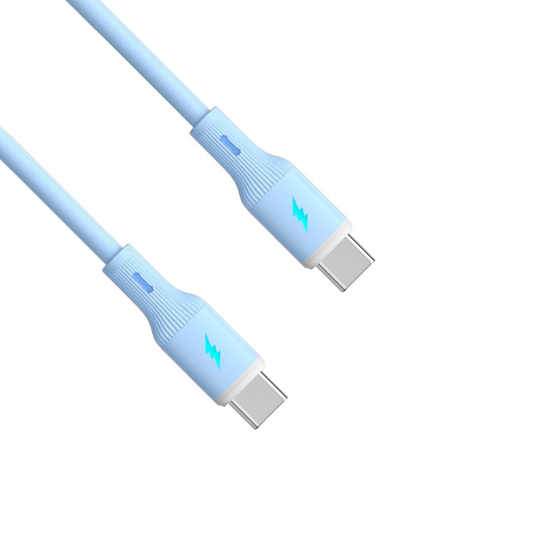 Akyga AK-USB-68 USB kabelis USB-C (m) / USB-C (m), USB 2.0, 60W, 1 m, zils, silikona