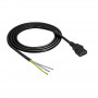 Akyga AK-OT-02A strāvas kabelis IEC C13 – atvērts gals, CCA 3 x 0,5 mm², 1,5 m, melns