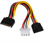 Akyga AK-CA-32 barošanas sadalītājs SATA (spraudnis) – SATA (ligzda) + Molex (ligzda), 2x 15 cm
