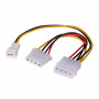 Akyga AK-CA-35 ventilatora barošanas sadalītājs Molex (ligzda) – Molex (spraudnis) + 3 kontaktu 12 V (spraudnis), 2x 15 cm