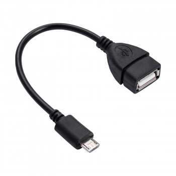 Akyga AK-AD-09 Micro USB-B (M) uz USB-A (F) OTG adaptera kabelis, 15 cm, melns