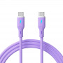 Akyga AK-USB-70 USB kabelis USB-C (m) / USB-C (m), USB 2.0, 60W, 1 m, violets, silikona