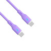 Akyga AK-USB-70 USB kabelis USB-C (m) / USB-C (m), USB 2.0, 60W, 1 m, violets, silikona