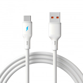 Akyga AK-USB-59 USB kabelis USB-A (m) / USB-C (m), USB 2.0, 12W, 1 m, balts, silikona