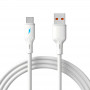 Akyga AK-USB-59 USB kabelis USB-A (m) / USB-C (m), USB 2.0, 12W, 1 m, balts, silikona