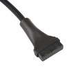 Akyga AK-CA-75 iekšējais USB 2.0 9 kontaktu (M) uz USB 3.0 19 kontaktu (F) mātesplates adaptera kabelis, 20 cm, melns