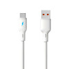 Akyga AK-USB-60 USB kabelis USB-A (m) / USB-C (m), USB 2.0, 12W, 1,8 m, balts, silikona