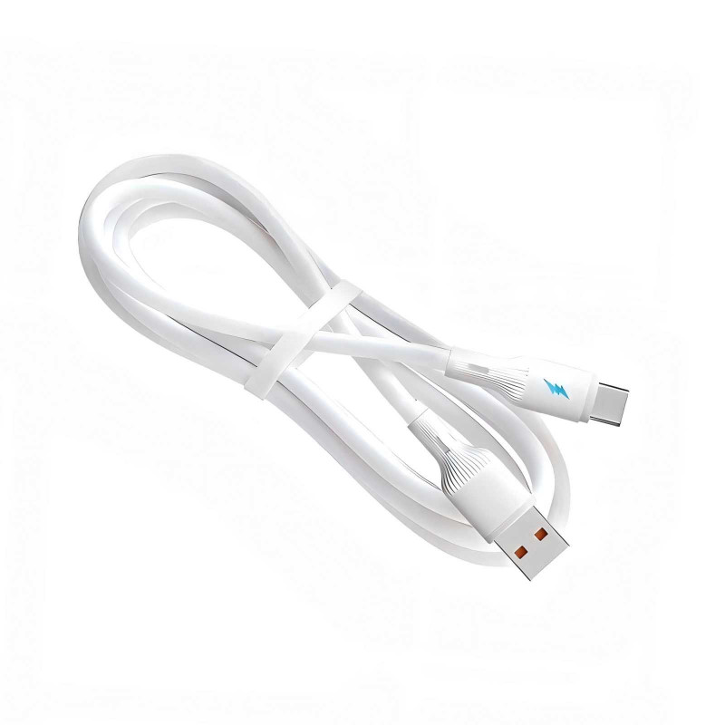 Akyga AK-USB-60 USB kabelis USB-A (m) / USB-C (m), USB 2.0, 12W, 1,8 m, balts, silikona