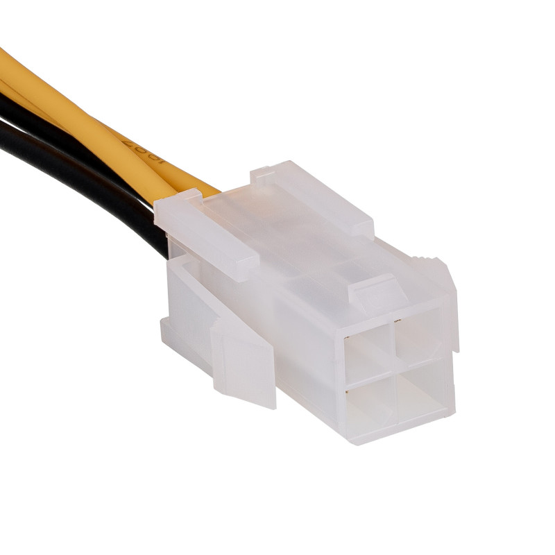 Akyga AK-CA-78 ATX P4 4 kontaktu barošanas pagarinājuma kabelis, 4 kontaktu (F) uz 4 kontaktu (M), 23 cm