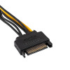 Akyga AK-CA-80 SATA barošanas uz PCIe 6+2 kontaktu adaptera kabelis, 15 cm
