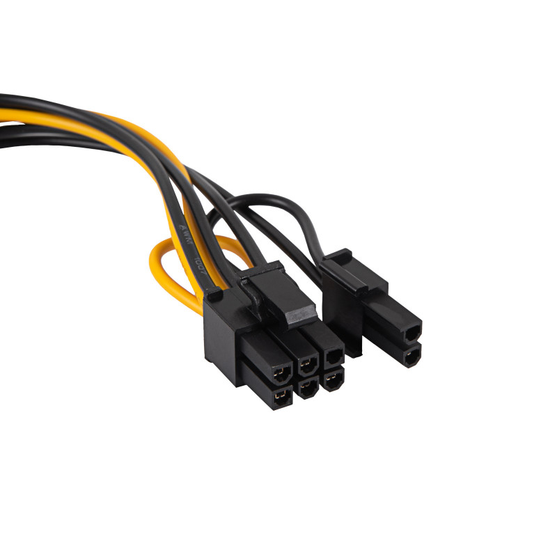 Akyga AK-CA-80 SATA barošanas uz PCIe 6+2 kontaktu adaptera kabelis, 15 cm