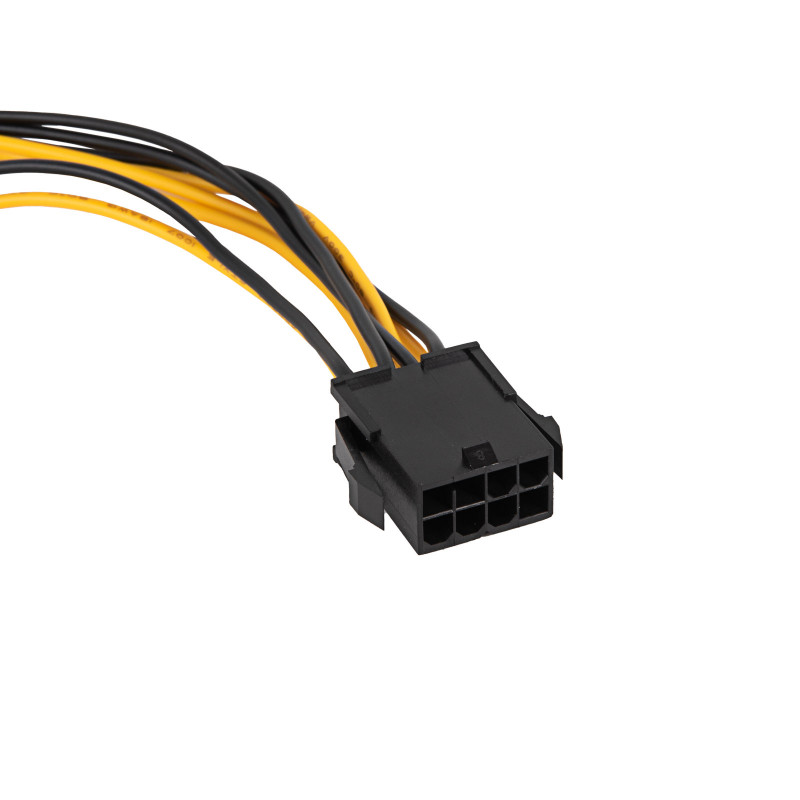 Akyga AK-CA-82 PCIe 8 kontaktu (6+2) barošanas pagarinājuma kabelis, 6+2 kontaktu (M) uz 8 kontaktu (F), 40 cm
