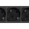 Akyga AK-SP-06B pārsprieguma aizsardzības pagarinātājs, 5x Schuko ligzdas CEE 7/3 (F tips), slēdzis, 3 m, melns