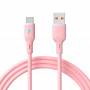Akyga AK-USB-61 USB kabelis USB-A (m) / USB-C (m), USB 2.0, 18W, 1 m, rozā, silikona