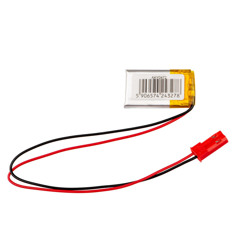 Akyga AKY0472 LP301525 Li-Po akumulators 3,7 V 85 mAh ar PCM, JST 2,54 mm 2 kontaktu savienotāju, 150 mm vadiem