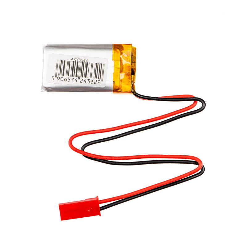 Akyga AKY0384 LP601730 Li-Po akumulators 3,7 V 250 mAh ar PCM, JST 2,54 mm 2 kontaktu savienotājs, 150 mm vadi