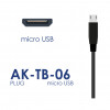 Universālais barošanas adapteris Akyga AK-TB-06 5.0V / 2.5A 12.5W micro USB B 1.1m