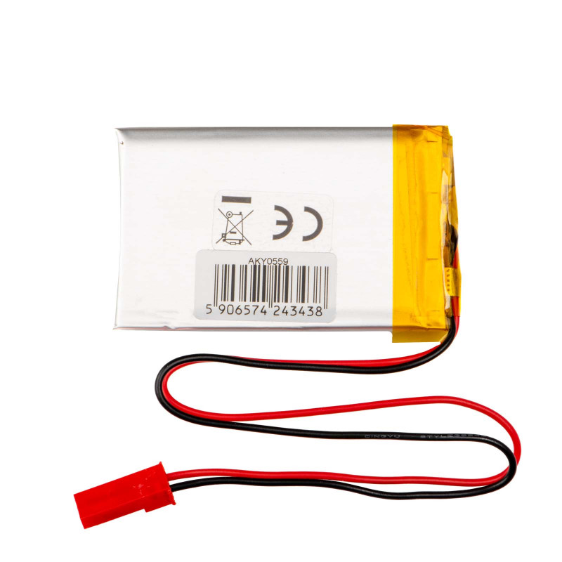 Akyga AKY0559 LP503448 Li-Po akumulators 3,7 V 800 mAh ar PCM, JST 2,54 mm 2 kontaktu savienotājs, 150 mm vadi