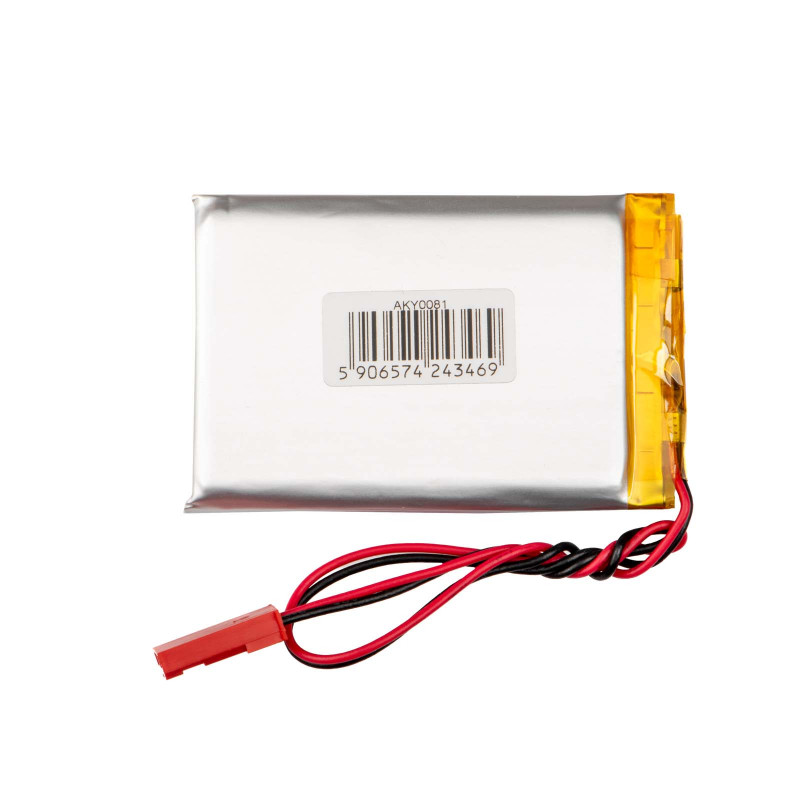 Akyga AKY0081 LP573450 Li-Po akumulators 3,7 V 980 mAh ar PCM, JST 2,54 mm 2 kontaktu savienotāju, 150 mm vadiem