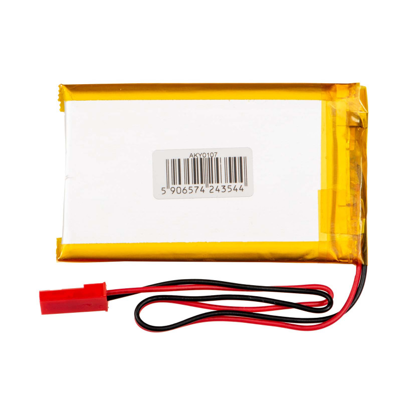 Akyga AKY0107 LP503759 Li-Po akumulators 3,7 V 1350 mAh ar PCM, JST 2,54 mm 2 kontaktu savienotāju, 150 mm vadiem