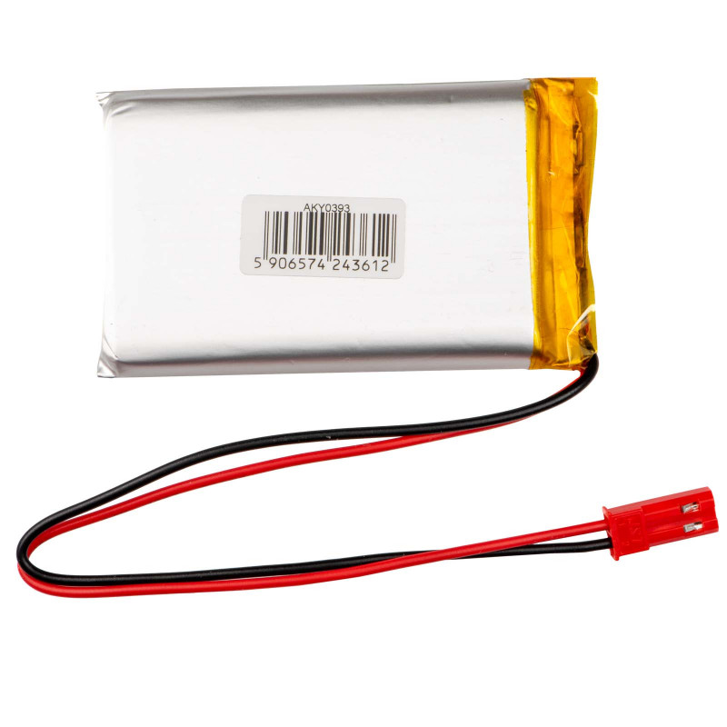 Akyga AKY0393 LP903759 Li-Po akumulators 3,7 V 2200 mAh ar PCM, JST 2,54 mm 2 kontaktu savienotāju, 150 mm vadiem