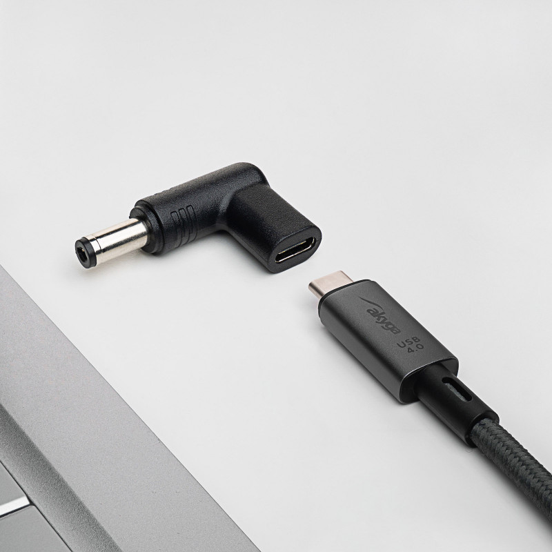 Akyga AK-ND-C02 USB-C – DC 5,5 x 2,1 mm adapteris klēpjdatora uzlādei, 18,5-20 V, 100 W