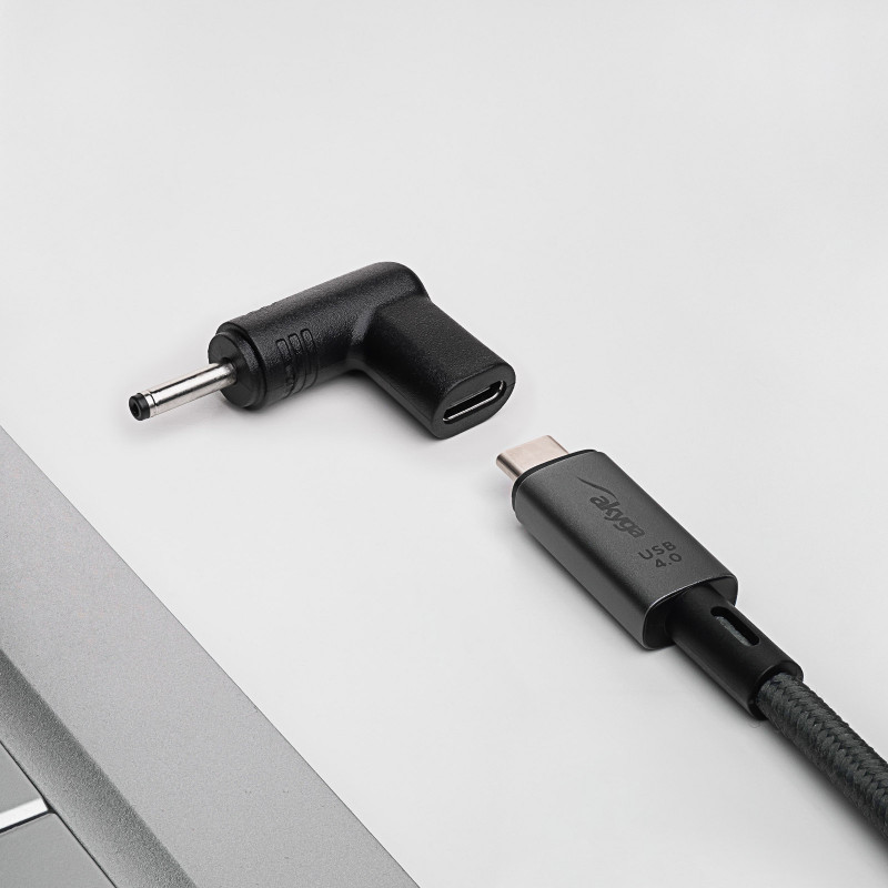 Akyga AK-ND-C06 USB-C – DC 3,0 x 1,0 mm adapteris klēpjdatora uzlādei, 18,5-20 V, 100 W
