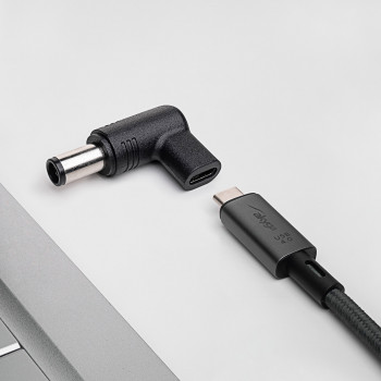 Akyga AK-ND-C07 USB-C – DC 7,4 x 5,0 mm + tapa adapteris klēpjdatora uzlādei, 18,5-20 V, 100 W, saderīgs ar HP