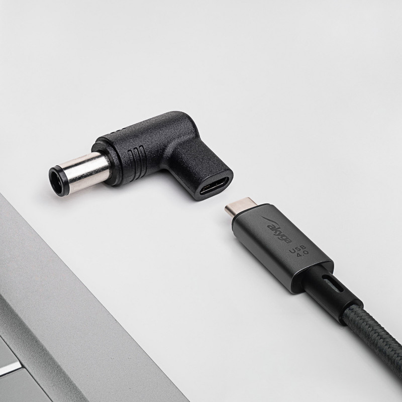 Akyga AK-ND-C07 USB-C – DC 7,4 x 5,0 mm + tapa adapteris klēpjdatora uzlādei, 18,5-20 V, 100 W, saderīgs ar HP
