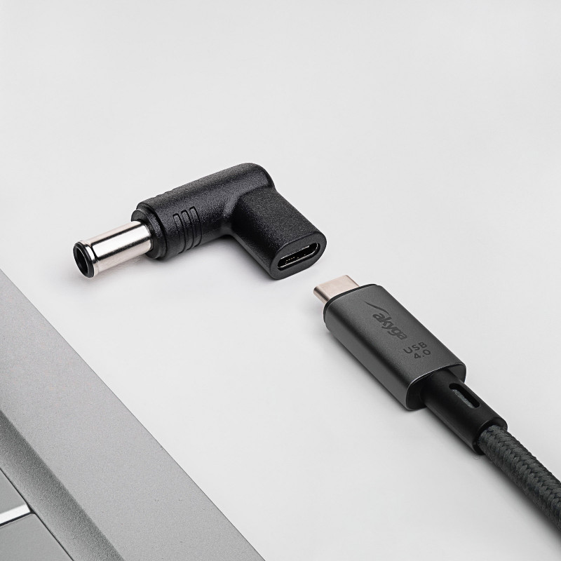 Akyga AK-ND-C14 USB-C – DC 6,5 x 4,4 mm + tapa adapteris klēpjdatora uzlādei, 18,5-20 V, 100 W