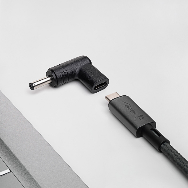 Akyga AK-ND-C15 USB-C – DC 4,0 x 1,3 mm adapteris klēpjdatora uzlādei, 18,5-20 V, 100 W