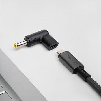 Akyga AK-ND-C16 USB-C – DC 5,5 x 3,0 mm + tapa adapteris klēpjdatora uzlādei, 18,5-20 V, 100 W