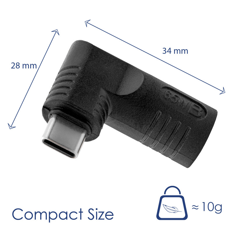 Akyga AK-ND-D08 DC 5,5 x 1,7 mm – USB-C PD adapteris klēpjdatora lādētājam, 65 W, saderīgs ar Dell