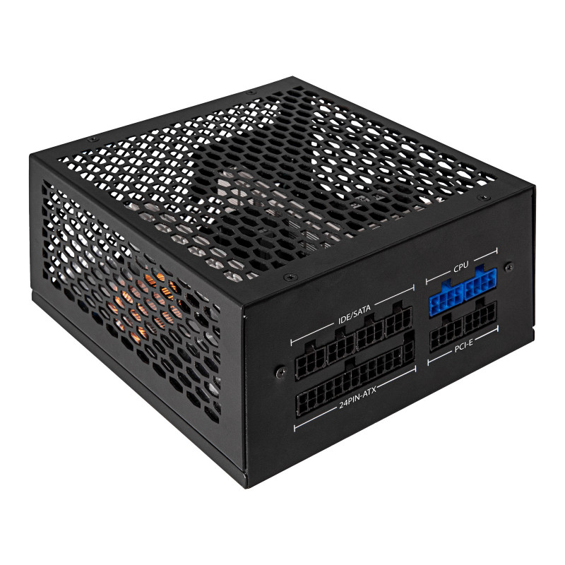 Akyga AK-FL-500 bezventilatora ATX barošanas bloks 500 W, pilnībā modulārs, 80 PLUS, APFC