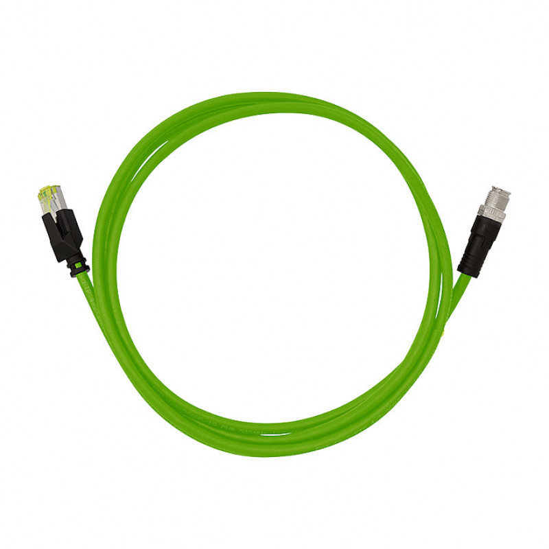 LogiLink CQM035S industriālais tīkla kabelis, Cat.6A, PUR, M12 X-coded - RJ45, 1 m