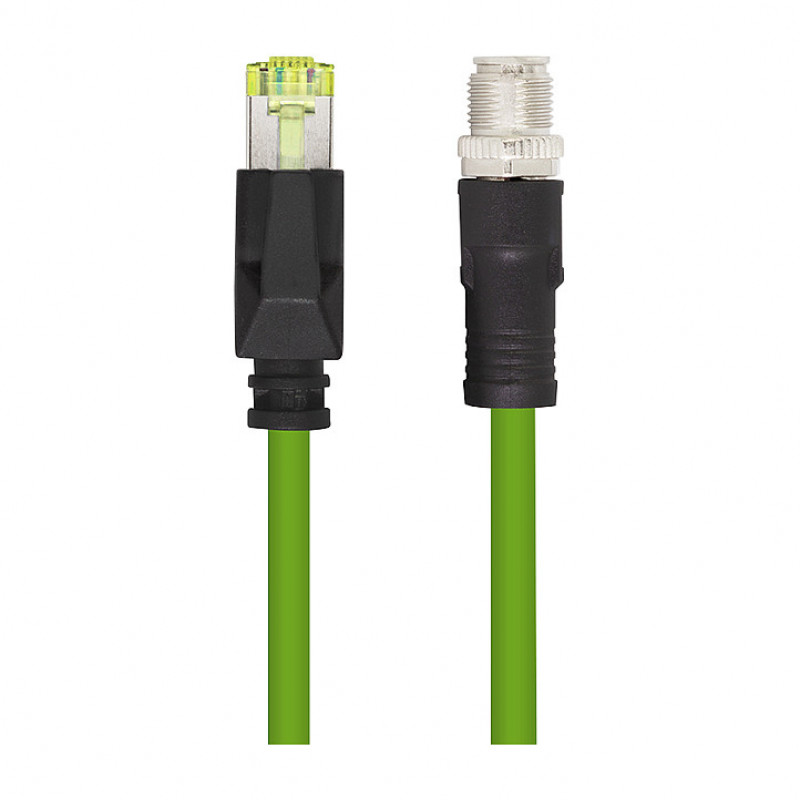 LogiLink CQM035S industriālais tīkla kabelis, Cat.6A, PUR, M12 X-coded - RJ45, 1 m