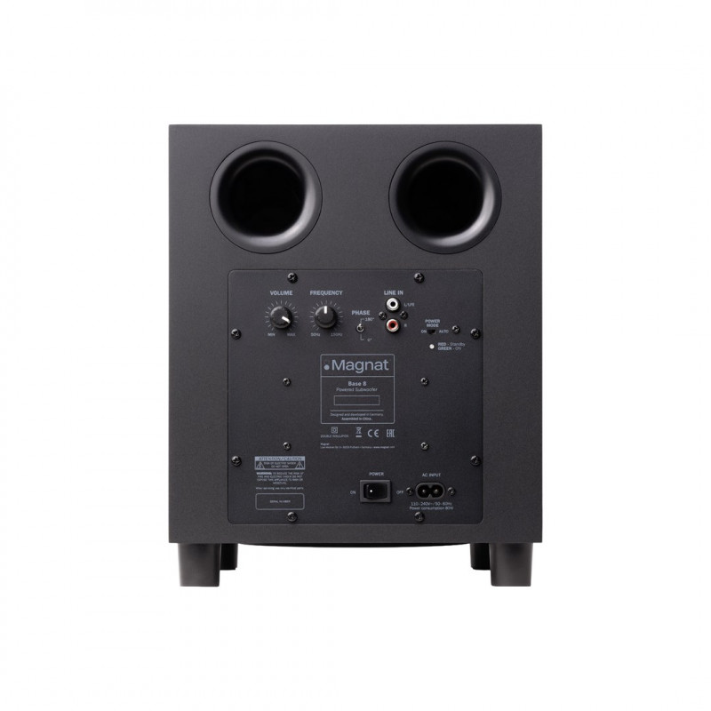 Magnat Base 8 aktīvais subwoofers, melnā krāsā