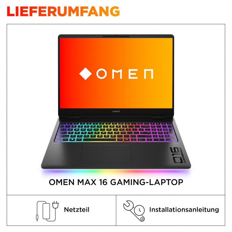HP Omen MAX 16-ak0693ng BJ0V6EA#ABD portatīvais dators, AMD Ryzen AI 9 HX 375, 32 GB RAM, 1 TB SSD, NVIDIA GeForce RTX 5070 Ti