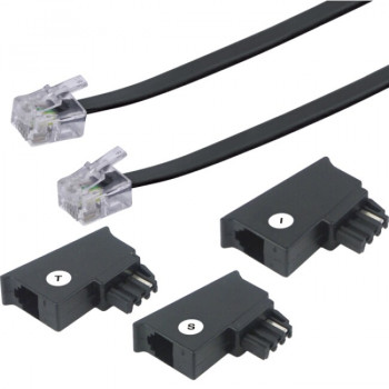 Schwaiger TAL6306533 universāls tālruņa kabelis, 6 m, RJ-11, melns