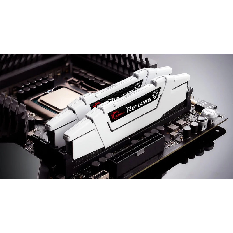 G.Skill Ripjaws V F4-3600C16D-16GVWC DDR4-3600 operatīvās atmiņas komplekts, 16 GB (2 x 8 GB), CL16, XMP2, balts