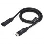 StarTech.com USB440GCMCF2F USB4 pagarinātājs, USB-C spraudnis – USB-C ligzda, 60 cm, melns