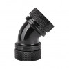 Thermaltake Pacific PETG 45° dubultspiešanas fitings caurulei, ārējais diametrs 16 mm, G1/4, melns (CL-W098-CA00BL-A)