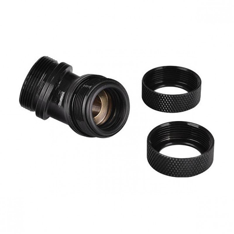 Thermaltake Pacific PETG 45° dubultspiešanas fitings caurulei, ārējais diametrs 16 mm, G1/4, melns (CL-W098-CA00BL-A)