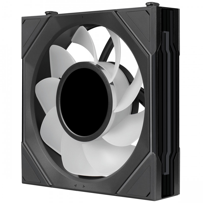 Lian Li UNI FAN SL-INF LCD FLEX Wireless datora korpusa ventilatori (3 gab.) ar kontrolieri, ARGB un LCD, Reverse Blade, 120 mm, melni