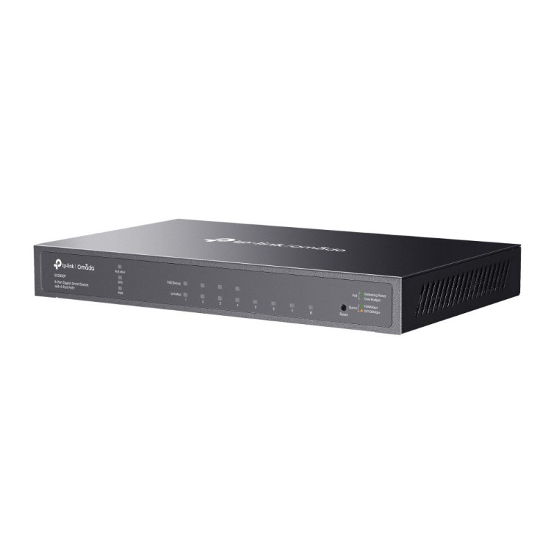 TP-Link SG2008P (TL-SG2008P) JetStream 8 portu Gigabit viedais tīkla komutators, 4 porti ar PoE+