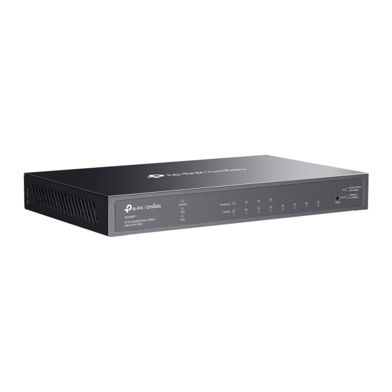 TP-Link SG2008P (TL-SG2008P) JetStream 8 portu Gigabit viedais tīkla komutators, 4 porti ar PoE+