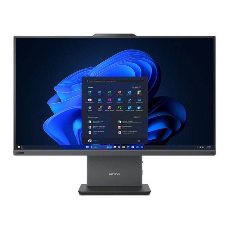 Lenovo ThinkCentre NEO 50a G5 AIO monobloka dators, Intel Core 5 210H, 27 collu FHD skārienekrāns, 16 GB RAM, 512 GB SSD, Windows 11 Pro, pelēks + Kensington drošības trose ar slēdzeni (4Z10P40247)