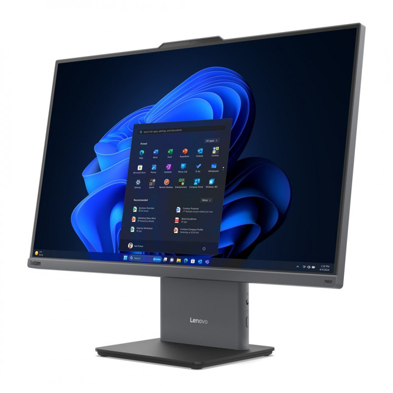 Lenovo ThinkCentre NEO 50a G5 AIO monobloka dators, Intel Core 5 210H, 27 collu FHD skārienekrāns, 16 GB RAM, 512 GB SSD, Windows 11 Pro, pelēks + Kensington drošības trose ar slēdzeni (4Z10P40247)